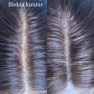 Perukdetalj eller färgexempel från Indigos Hairs perukguide