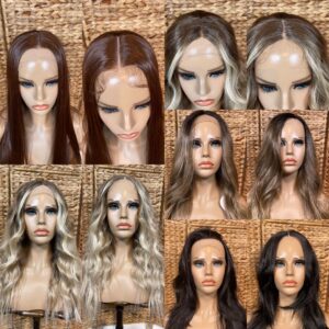 Perukdetalj eller färgexempel från Indigos Hairs perukguide