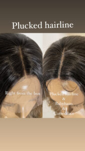 Perukdetalj eller färgexempel från Indigos Hairs perukguide